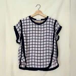 ISABEL MARANT ÉTOILE White Check Print Silk Top